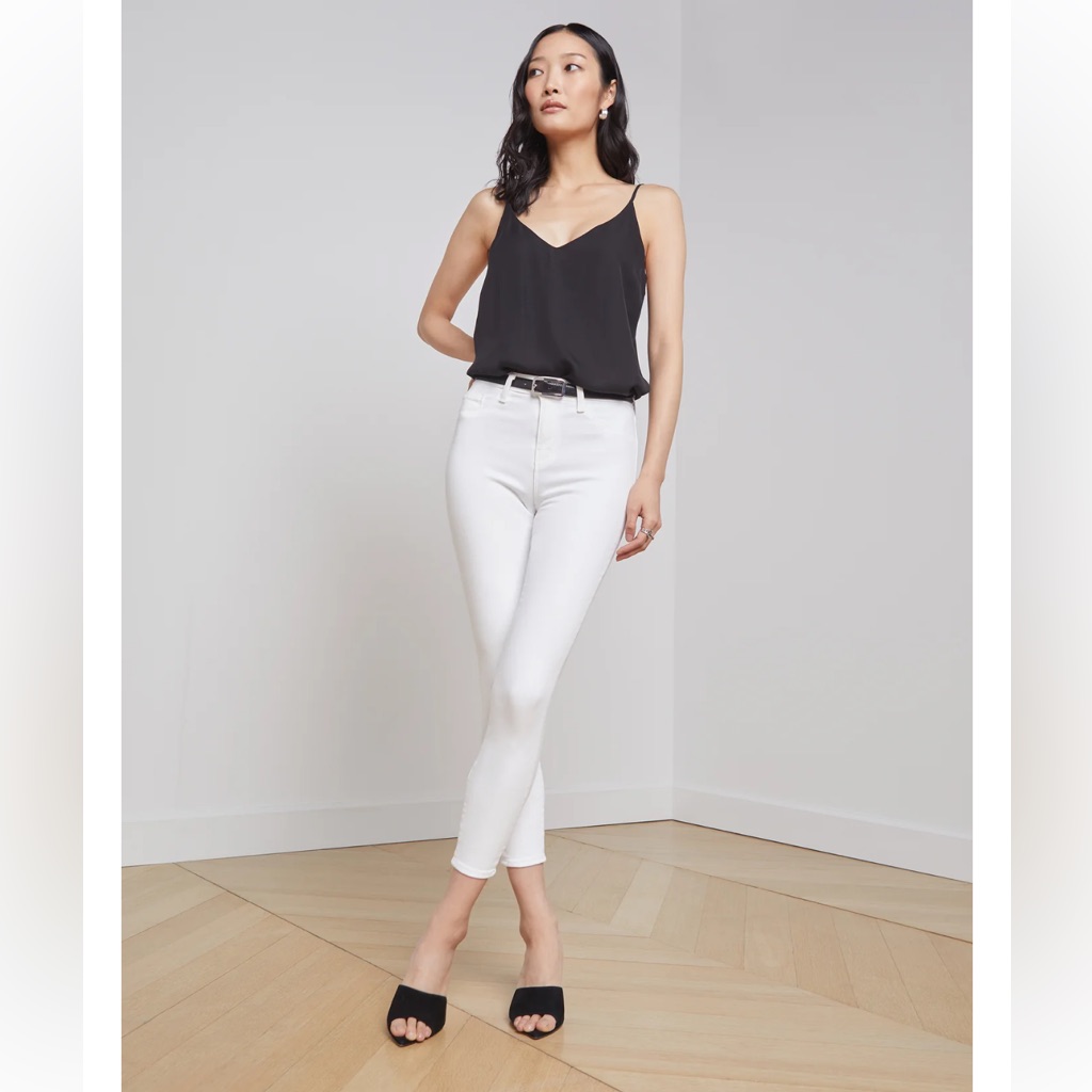 L’agence Paris Margot High Rise Skinny Jeans In Blanc 24